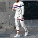 Men's Long Sleeve T-shirts and Pants Two Piece Black White Geometry 3D Printed Men's Sets Casual Suit nike tech fleece