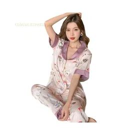 Silk Polyester Elegant Pajama Sets 